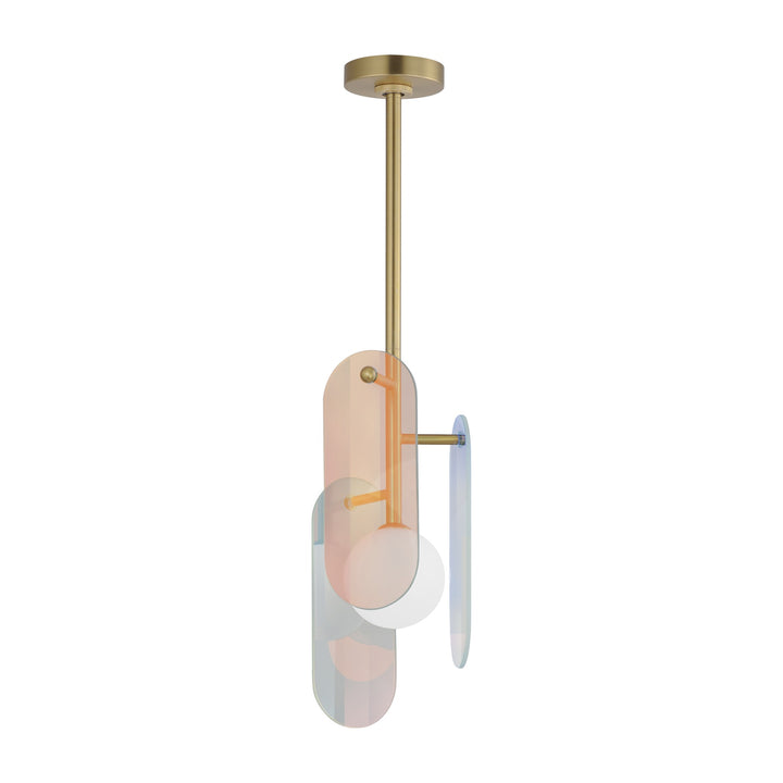 Megalith - Glass Megalith Stem Hung Pendant by Studio M Lighting in Natural Aged Brass