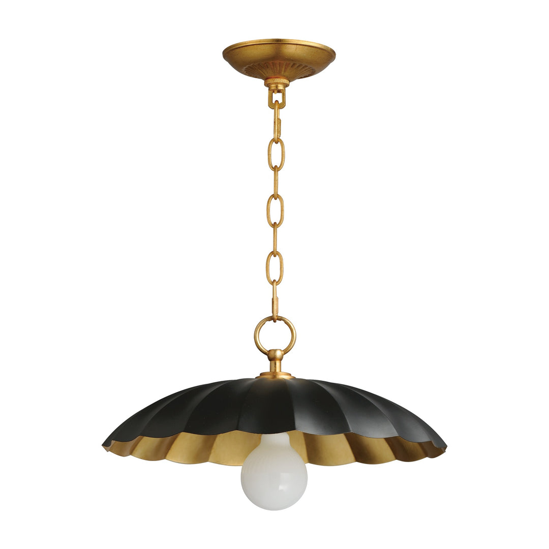 Primrose 1-Light Pendant by Studio M Lighting in Black / Gold Leaf