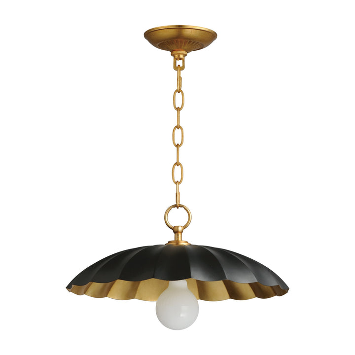 Primrose 1-Light Pendant by Studio M Lighting in Black / Gold Leaf