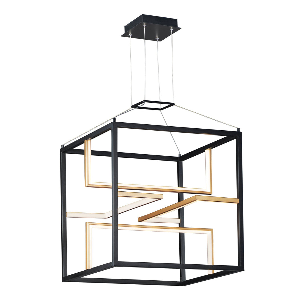 Chamber LED Pendant (18.25" W) by ET2 Lighting in Black / Gold, front view