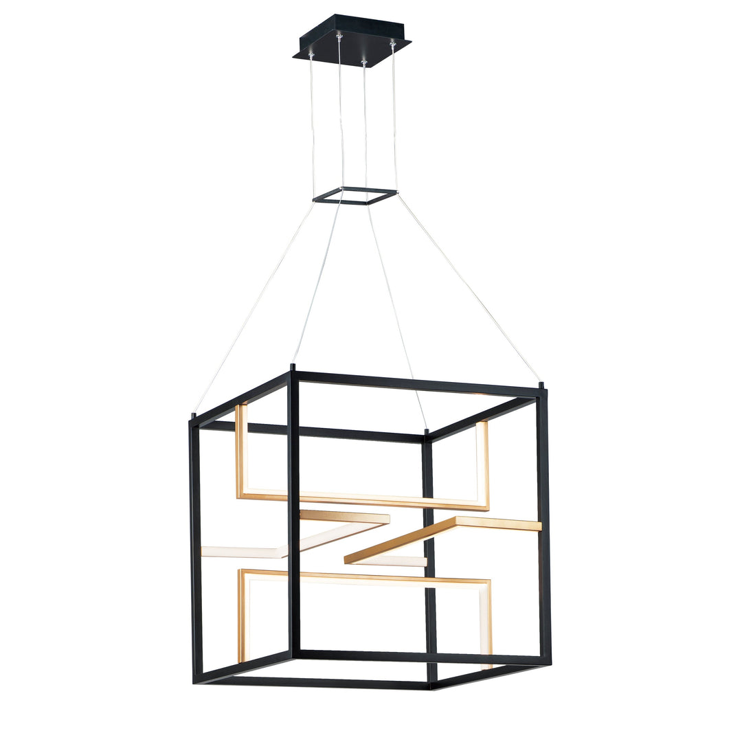 Chamber LED Pendant (23.75" W) by ET2 Lighting in Black / Gold, front view
