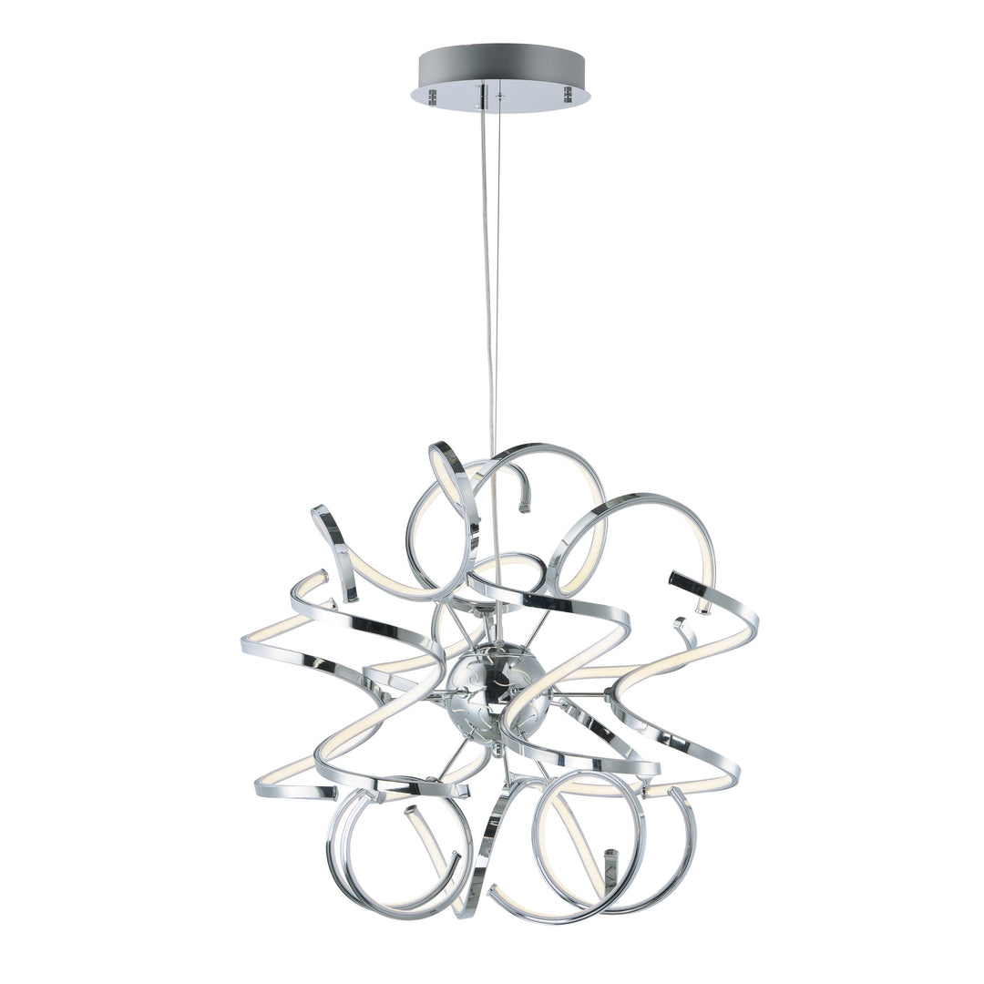 Chaos 23.5" LED Pendant by ET2 Lighting in Polished Chrome, front view