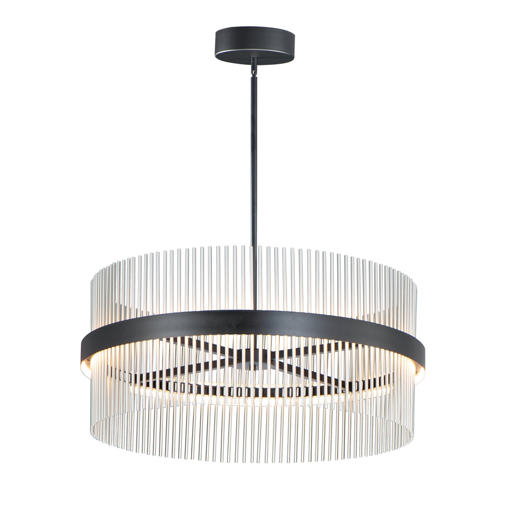 Chimes 5CCT Select 36" Pendant by ET2 Lighting in Black / Satin Nickel finish