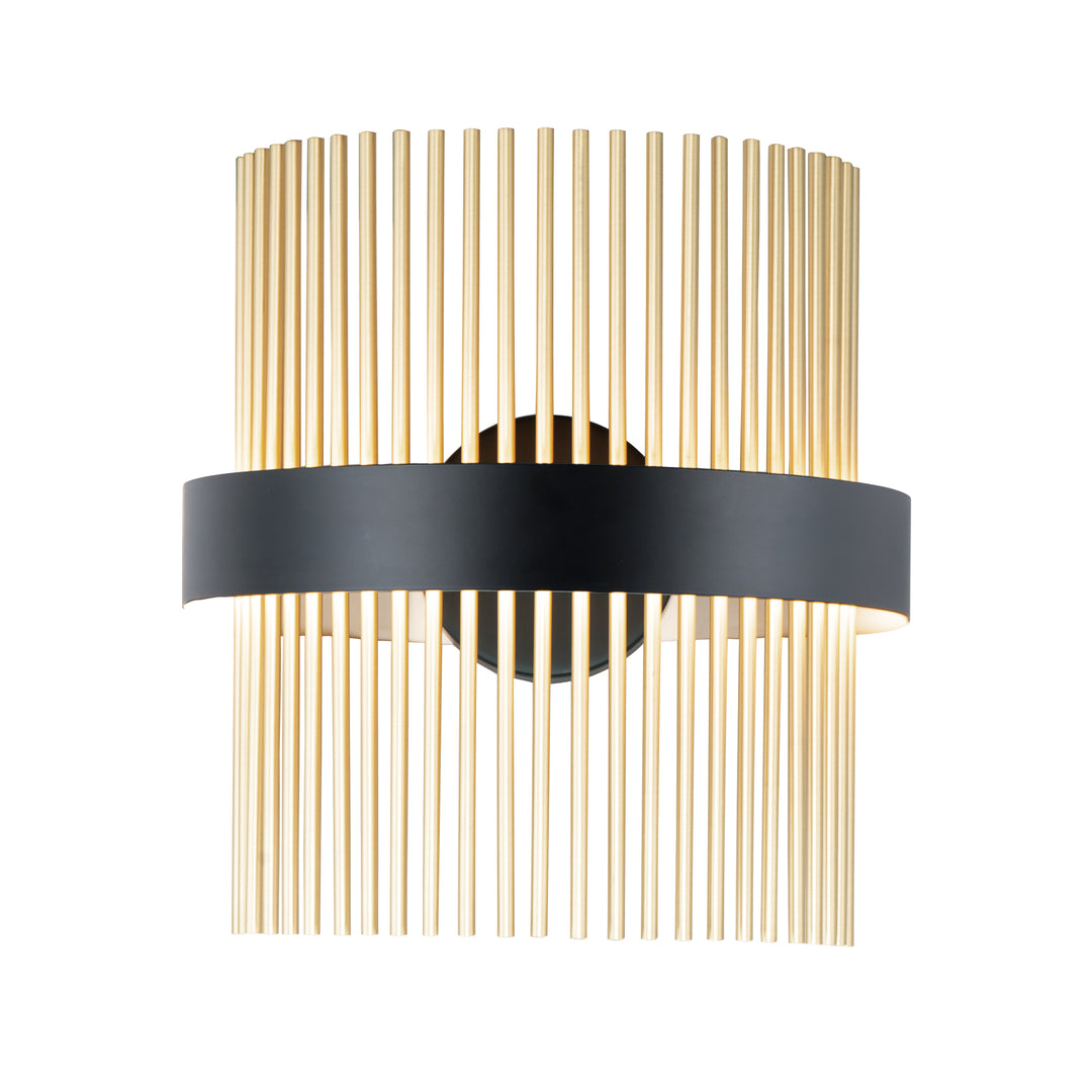 Chimes 5CCT Select Wall Sconce by ET2 Lighting in Black / Satin Brass, front view