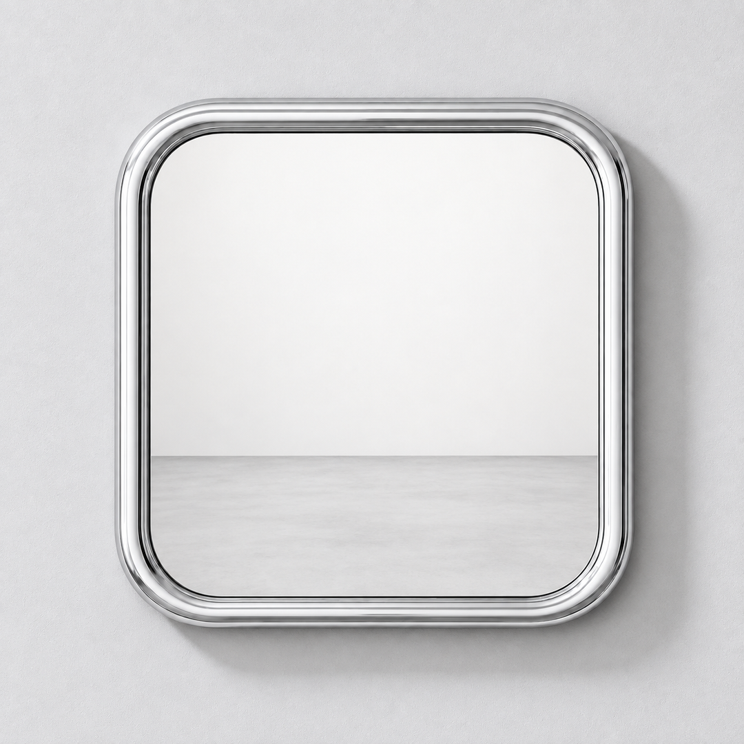 Chrome Bold Square Mirror by Interior Moderna