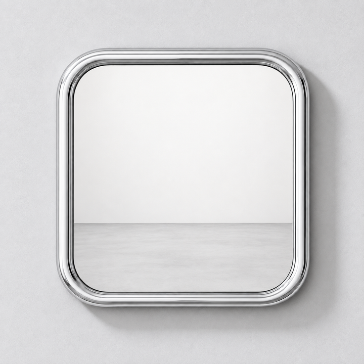 Chrome Bold Square Mirror by Interior Moderna