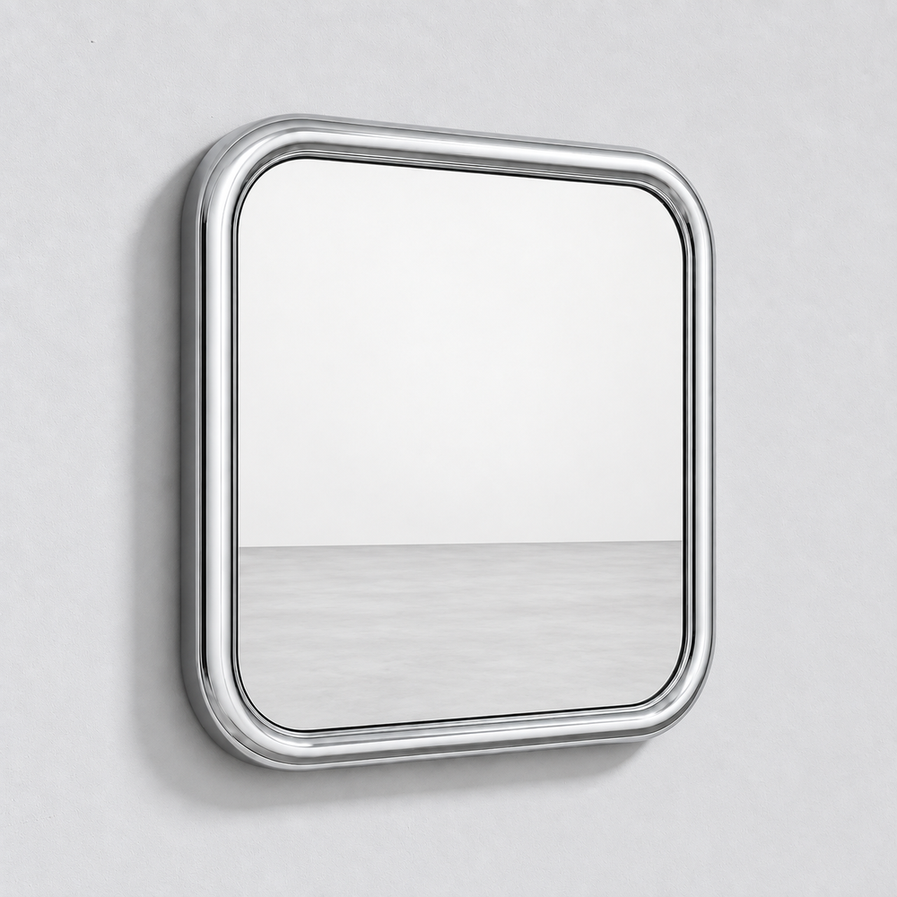 Chrome Bold Square Mirror by Interior Moderna - view 2