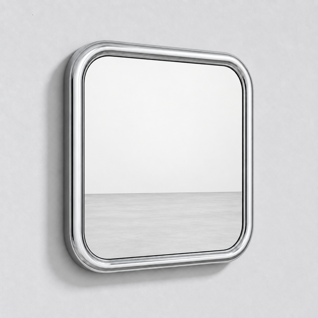 Chrome Bold Square Mirror by Interior Moderna - view 2