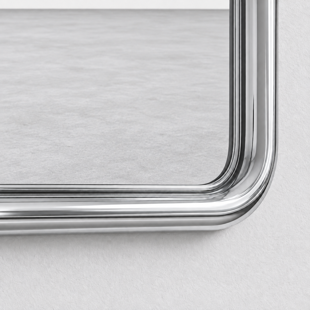 Chrome Bold Square Mirror by Interior Moderna - view 4