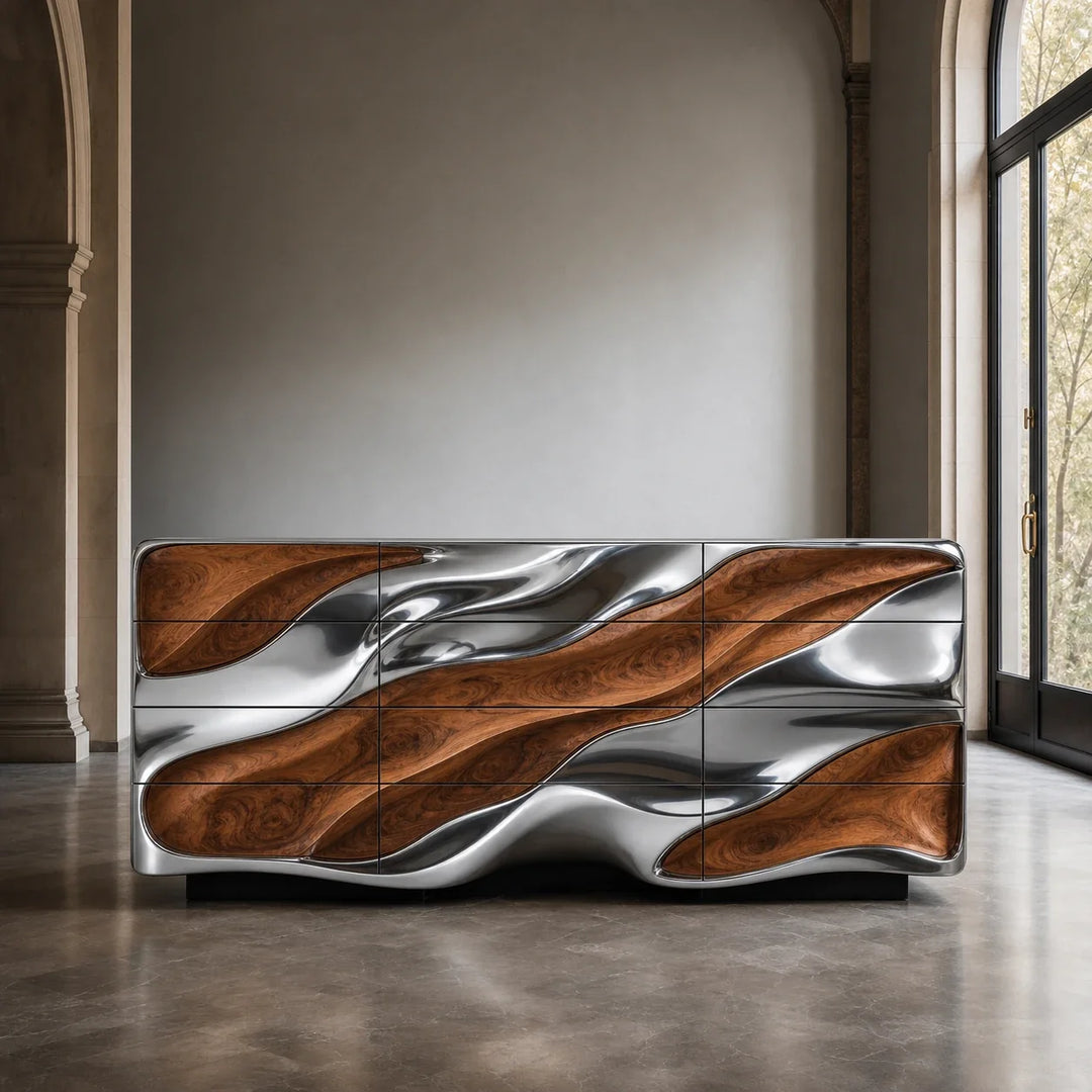 Chrome Mirage Credenza by Interior Moderna