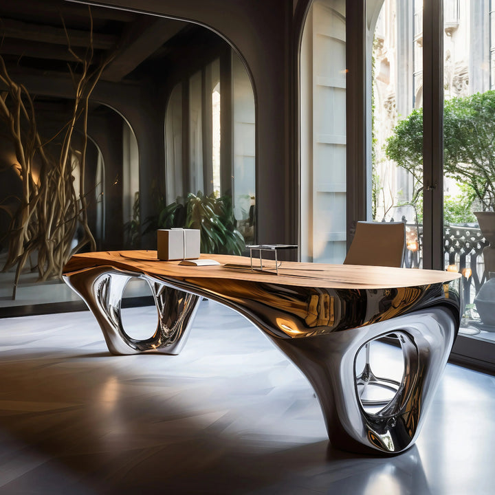 Chrome Mirage Desk by Interior Moderna