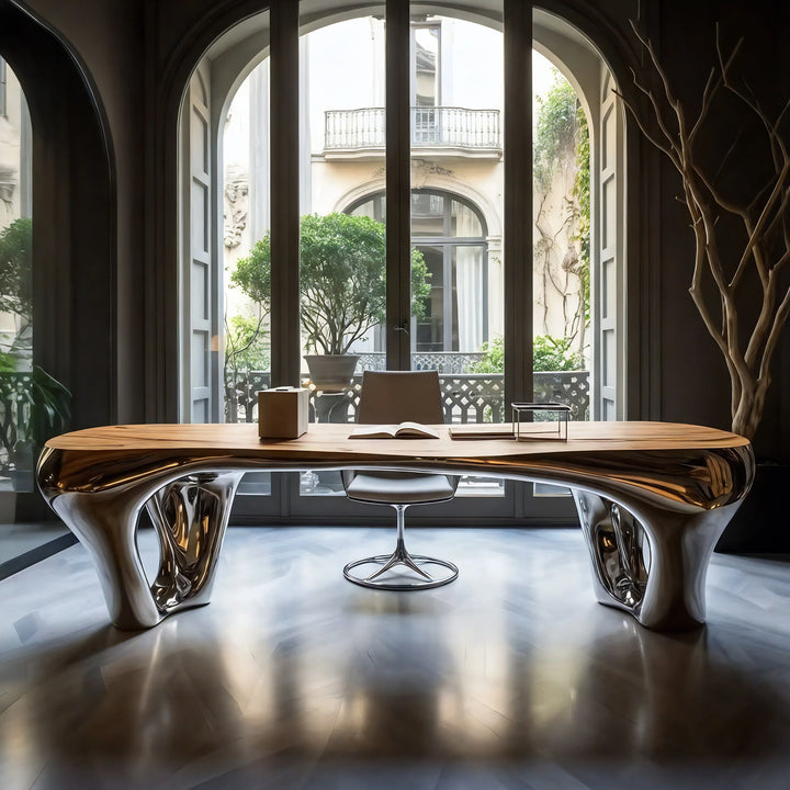 Chrome Mirage Desk by Interior Moderna - view 2