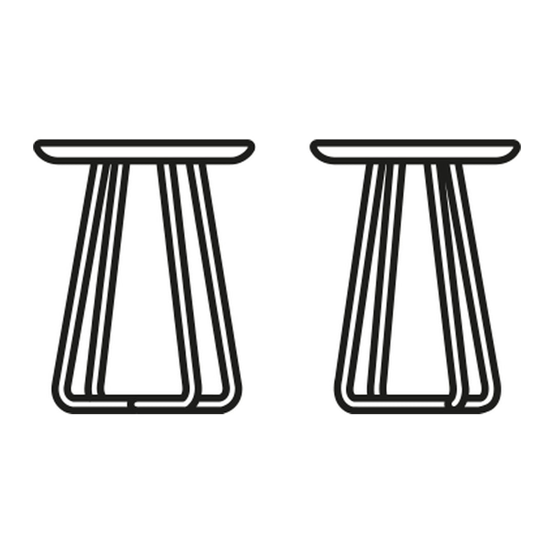 Ciop Coffee &amp; Side Table by Connubia line drawing