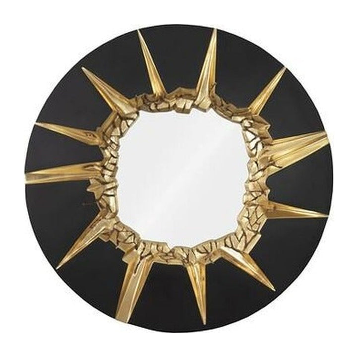 Circular Cracked Mirror, Black &amp; Gold Phillips Collection