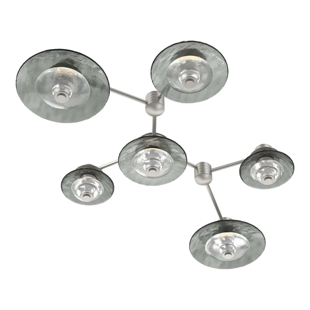 Cirrus Hub &amp; Spoke by Hammerton Studio in Beige Silver with Smoke Granite glass (6 Light Linear)