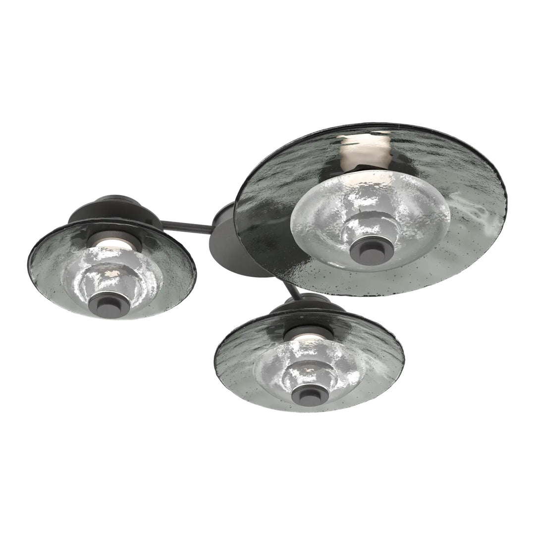 Cirrus Hub &amp; Spoke by Hammerton Studio in Graphite with Smoke Granite glass (3 Lights)