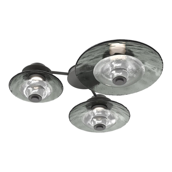 Cirrus Hub &amp; Spoke by Hammerton Studio in Graphite with Smoke Granite glass (3 Lights)
