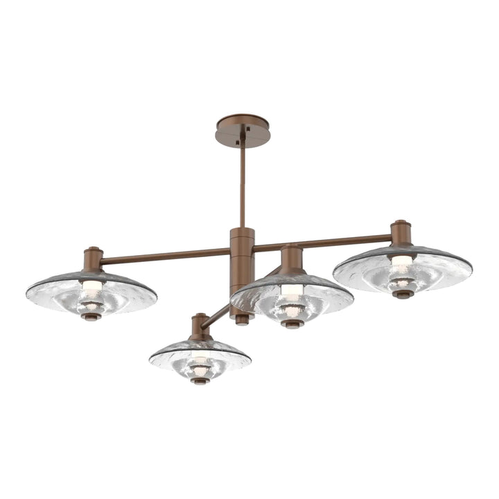Cirrus Mobile Chandelier by Hammerton Studio in Burnished Bronze with Clear Granite glass (4 Lights)