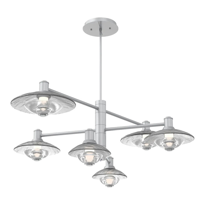 Cirrus Mobile Chandelier by Hammerton Studio in Classic Silver with Clear Granite glass (6 Lights)