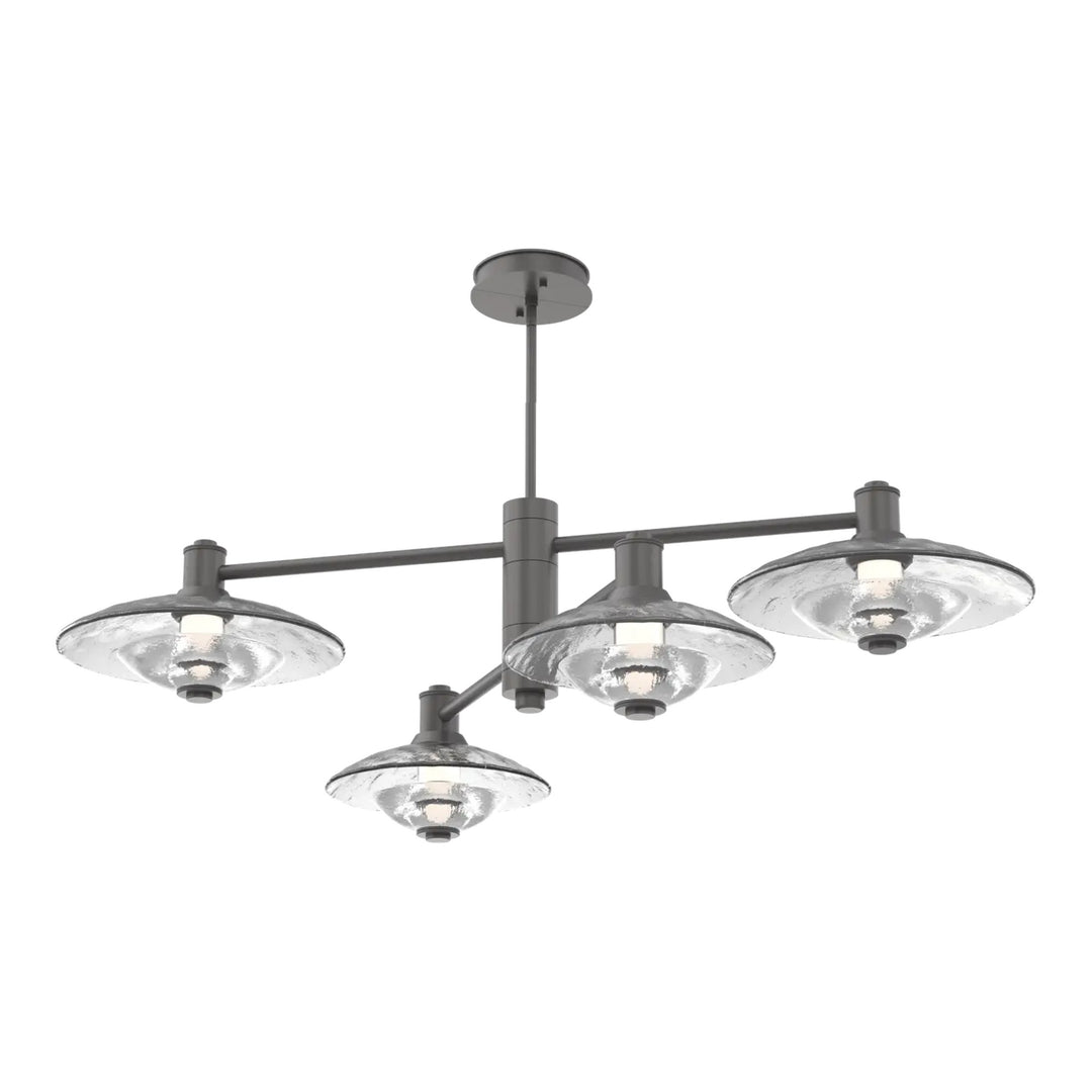 Cirrus Mobile Chandelier by Hammerton Studio in Graphite with Clear Granite glass (4 Lights)