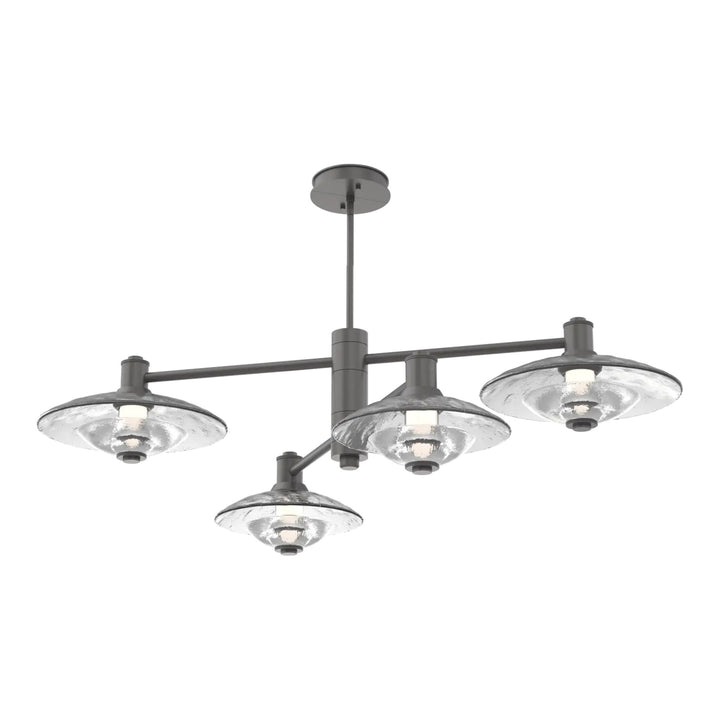 Cirrus Mobile Chandelier by Hammerton Studio in Graphite with Clear Granite glass (4 Lights)