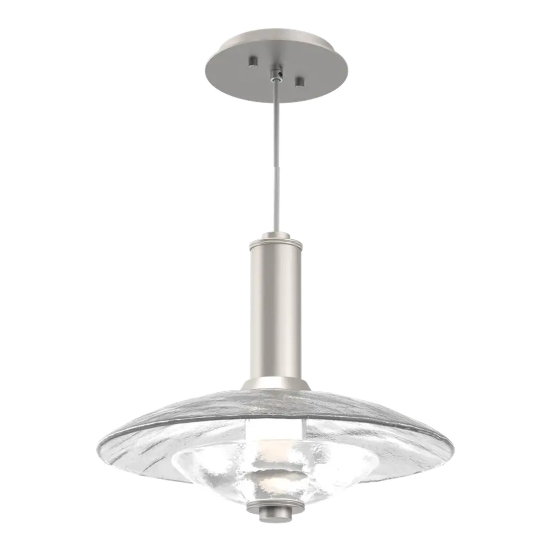 Cirrus Pendant by Hammerton Studio in Beige Silver with Clear Granite glass (Large)