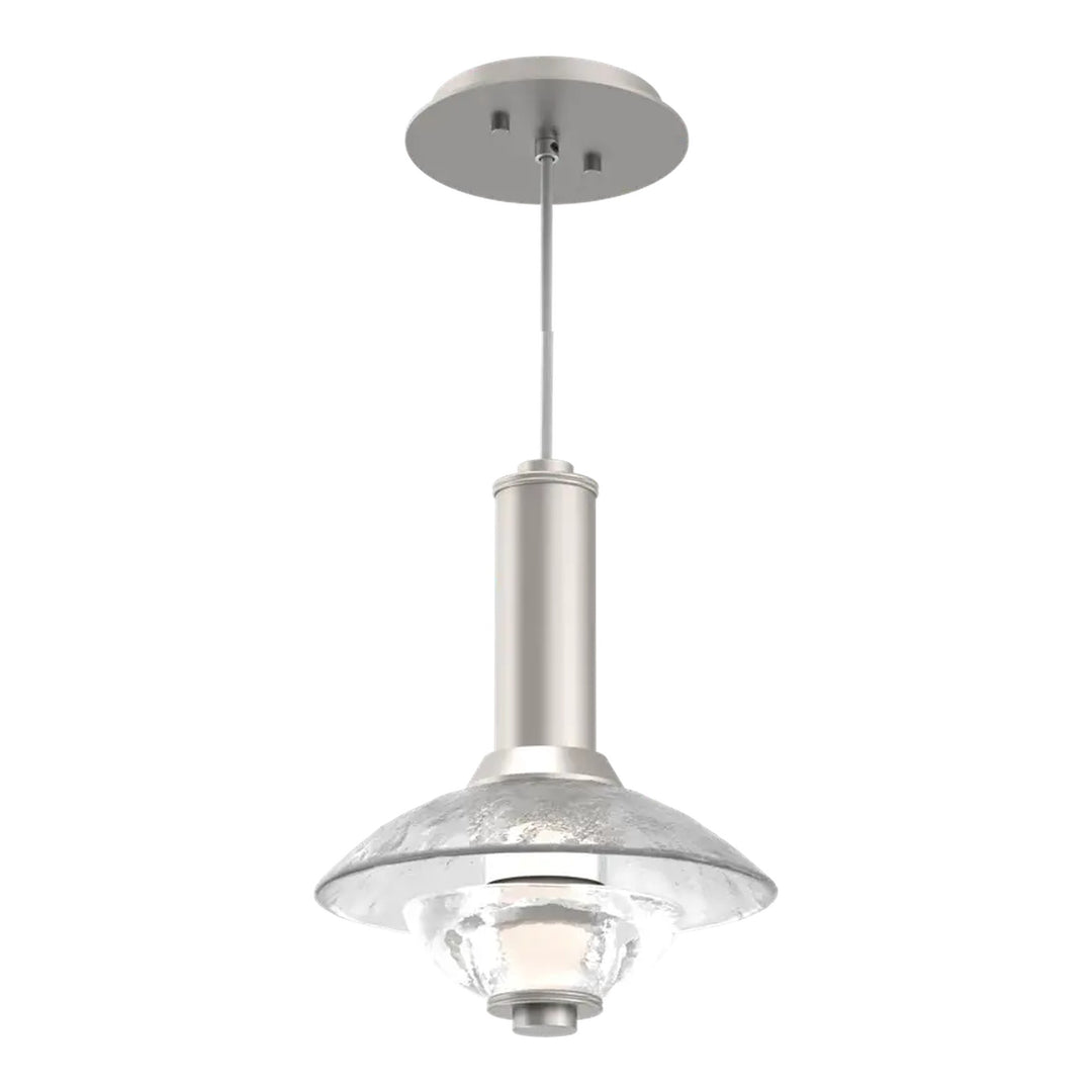 Cirrus Pendant by Hammerton Studio in Beige Silver with Clear Granite glass (Small)