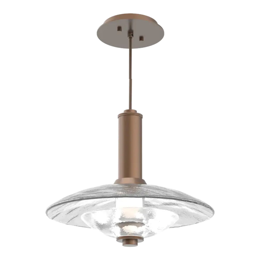 Cirrus Pendant by Hammerton Studio in Burnished Bronze with Clear Granite glass (Large)