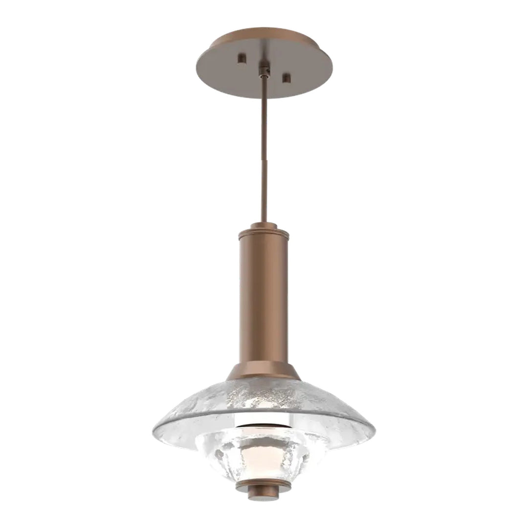 Cirrus Pendant by Hammerton Studio in Burnished Bronze with Clear Granite glass (Small)
