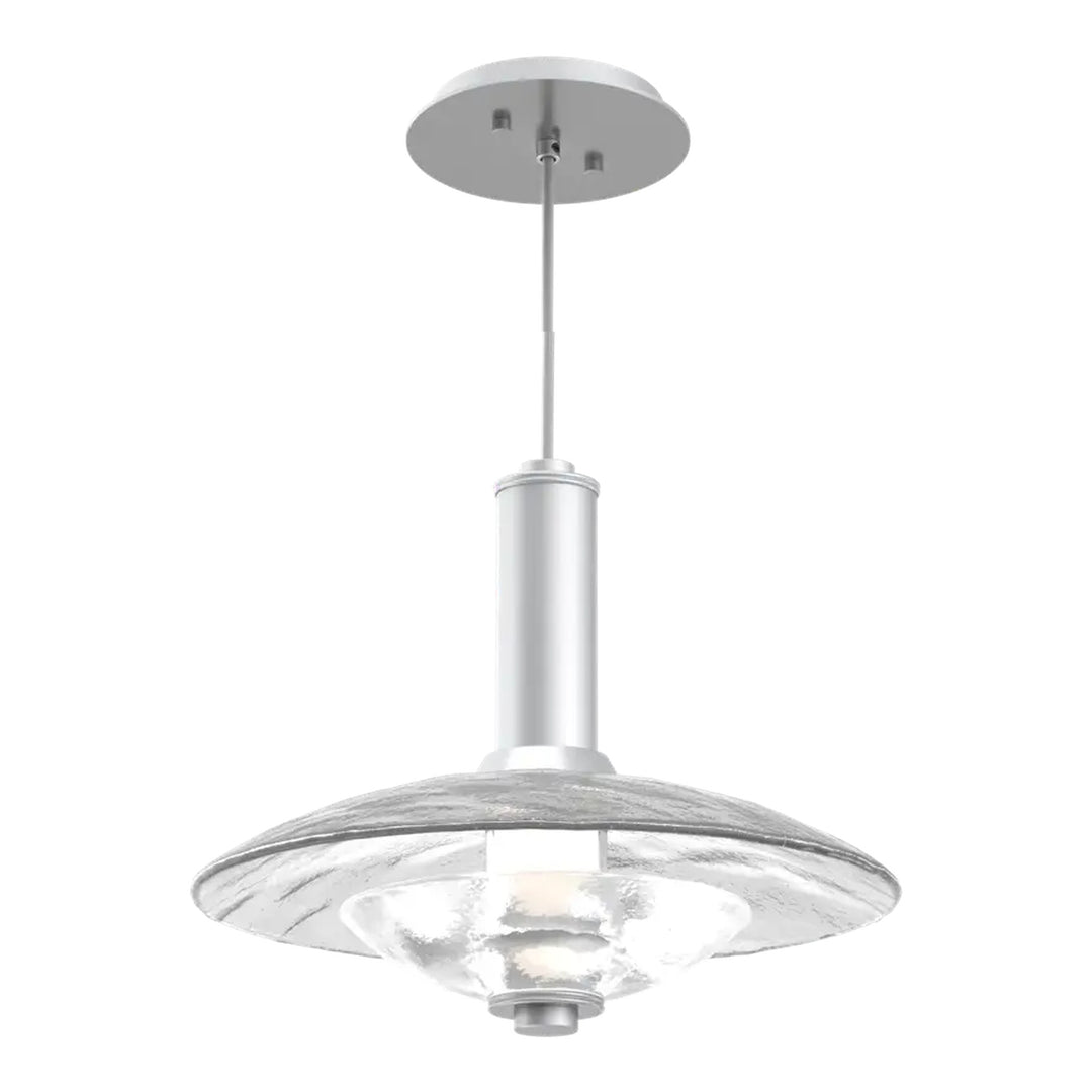 Cirrus Pendant by Hammerton Studio in Classic Silver with Clear Granite glass (Large)