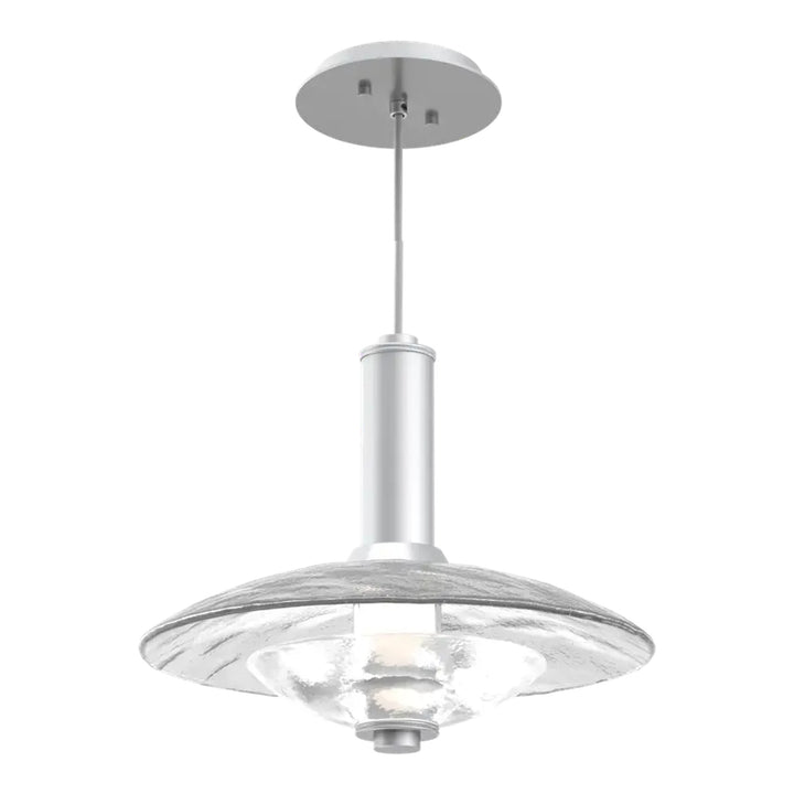 Cirrus Pendant by Hammerton Studio in Classic Silver with Clear Granite glass (Large)