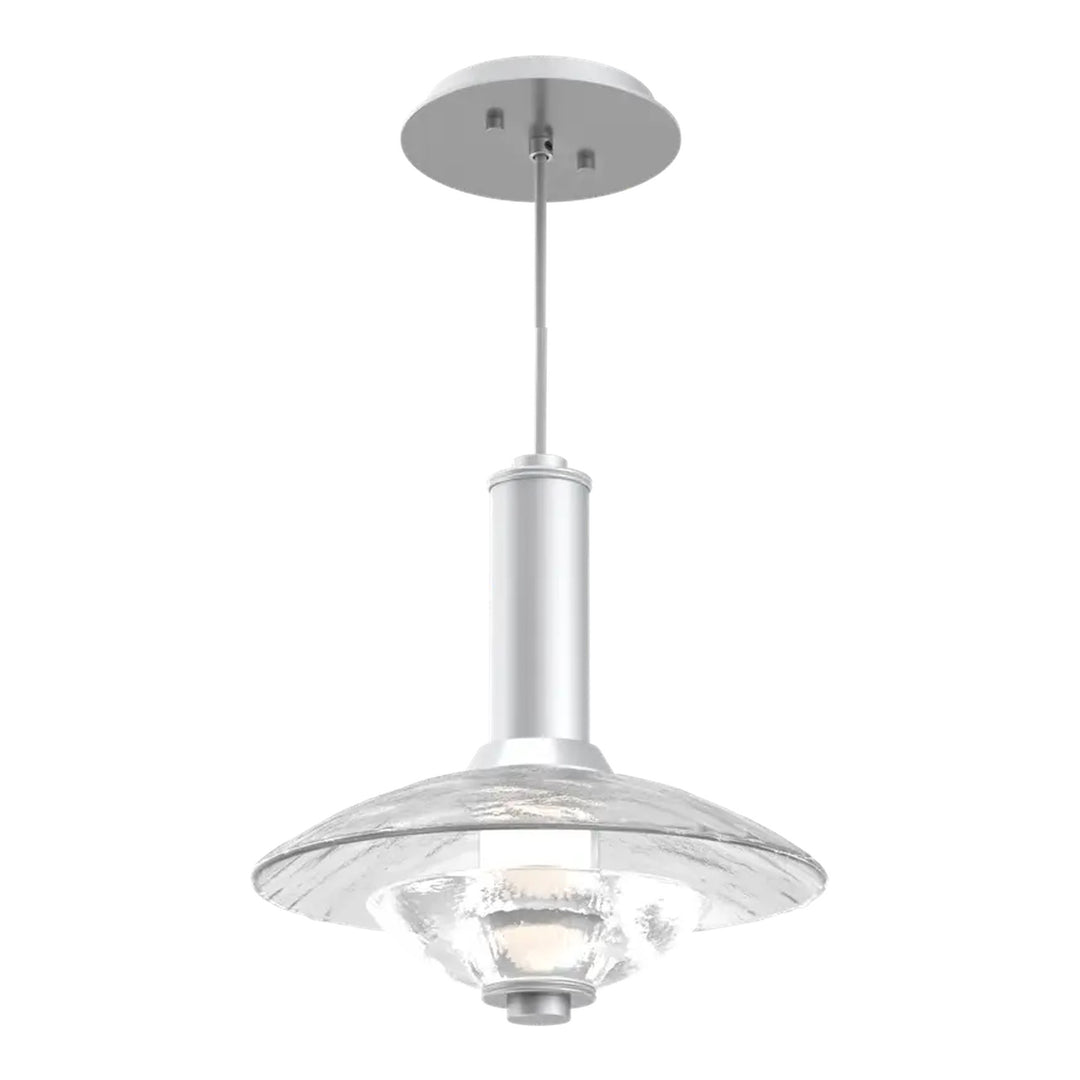 Cirrus Pendant by Hammerton Studio in Classic Silver with Clear Granite glass (Medium)