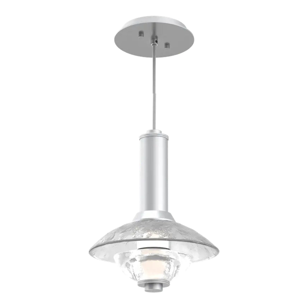 Cirrus Pendant by Hammerton Studio in Classic Silver with Clear Granite glass (Small)