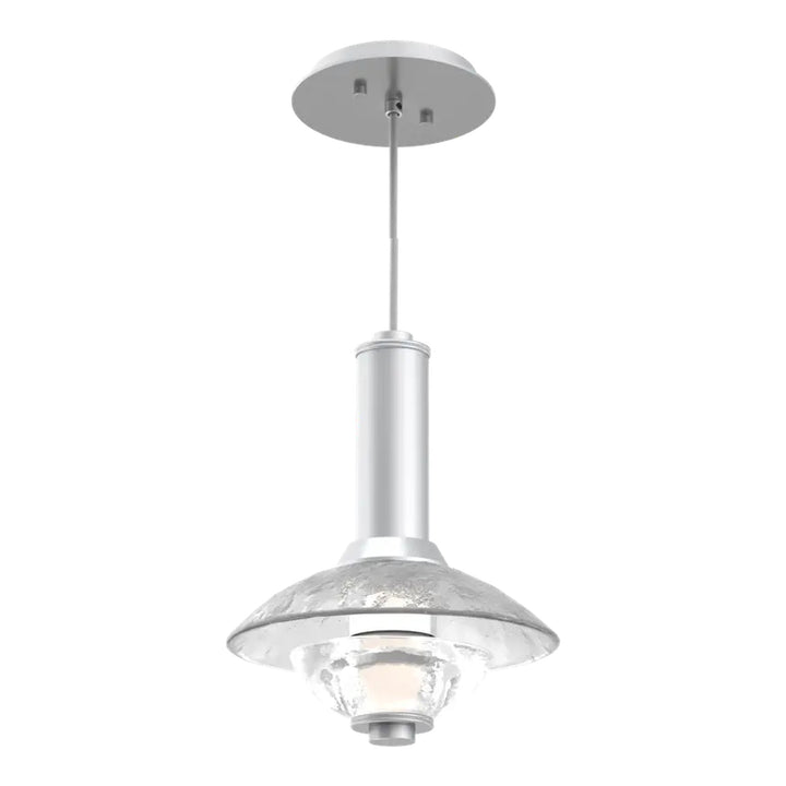 Cirrus Pendant by Hammerton Studio in Classic Silver with Clear Granite glass (Small)