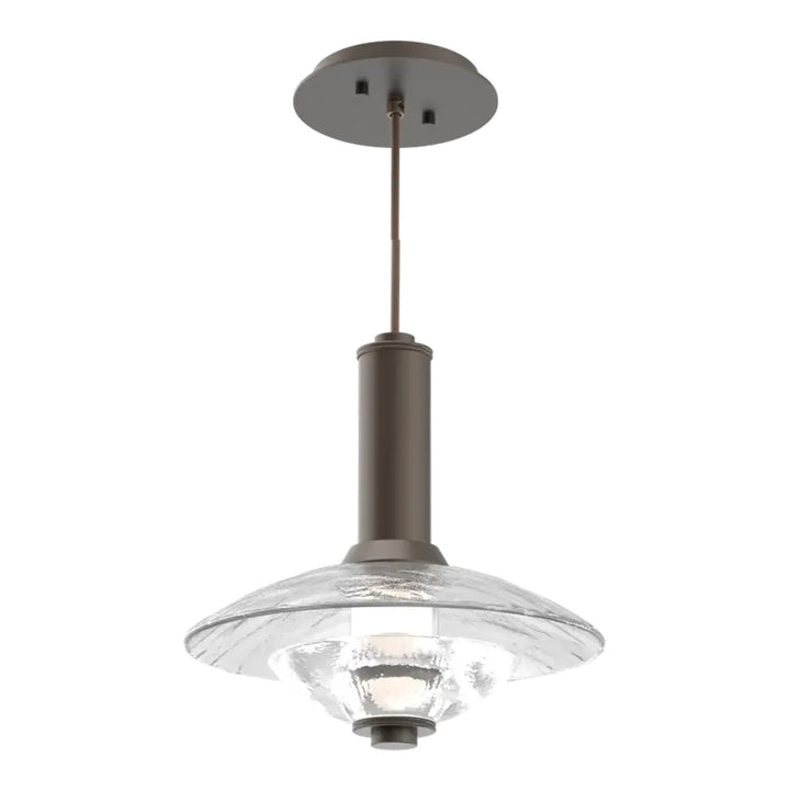 Cirrus Pendant by Hammerton Studio in Flat Bronze with Clear Granite glass (Medium)