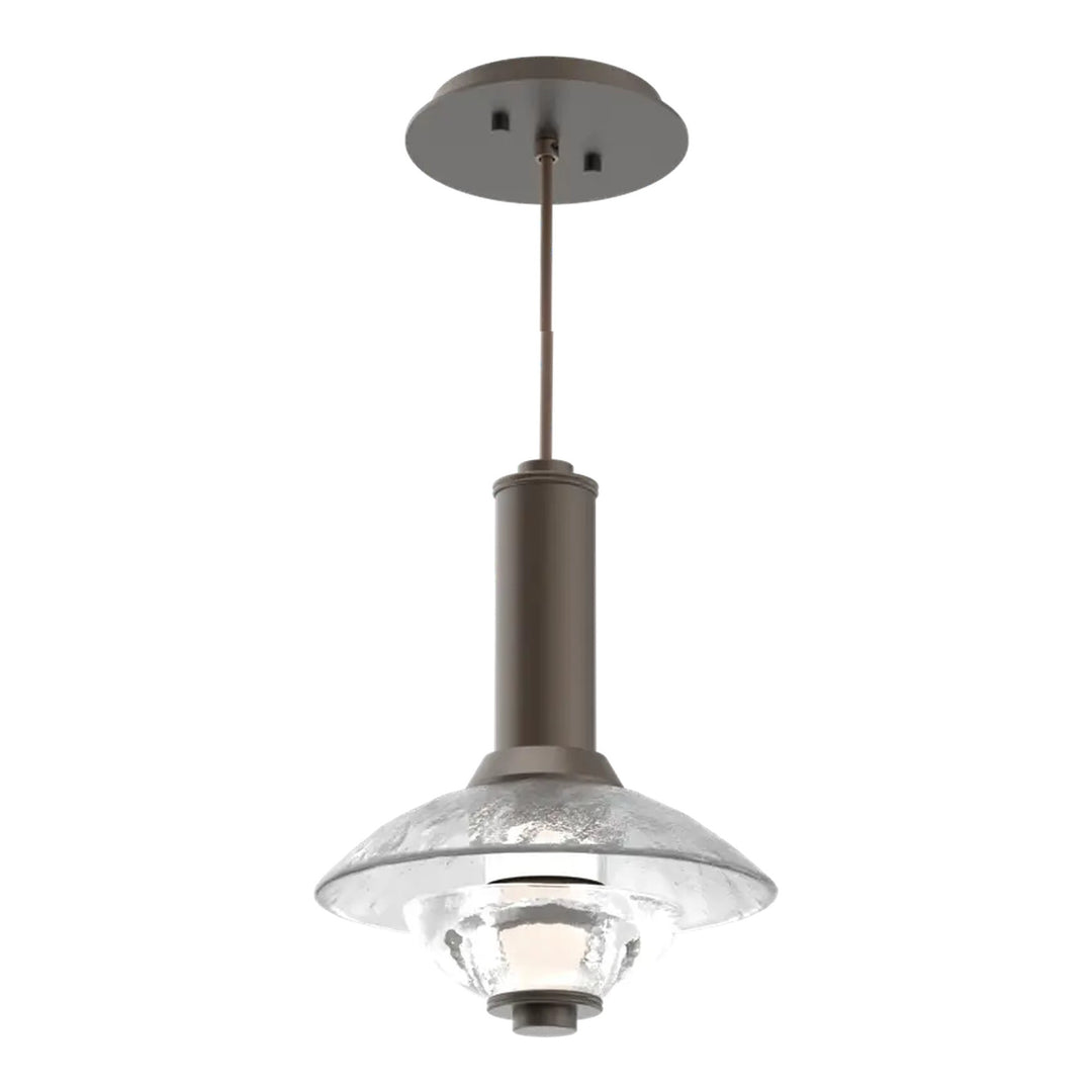 Cirrus Pendant by Hammerton Studio in Flat Bronze with Clear Granite glass (Small)