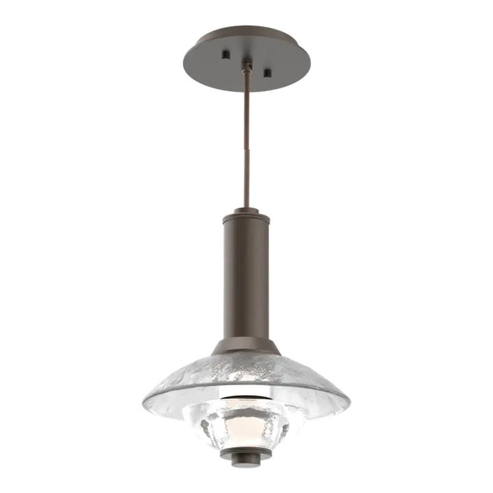 Cirrus Pendant by Hammerton Studio in Flat Bronze with Clear Granite glass (Small)