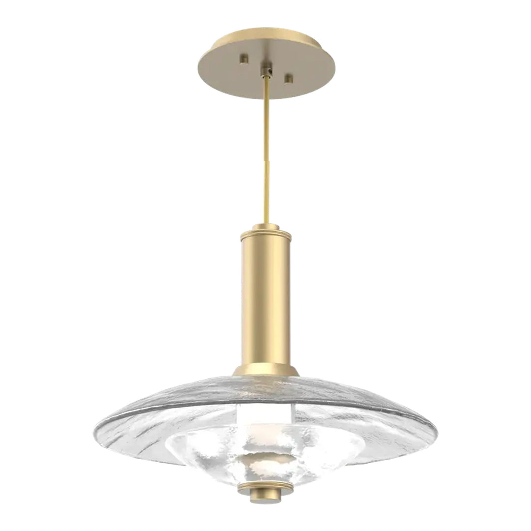 Cirrus Pendant by Hammerton Studio in Gilded Brass with Clear Granite glass (Large)