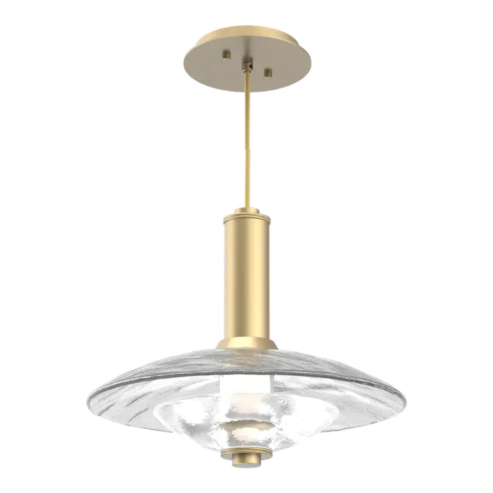 Cirrus Pendant by Hammerton Studio in Gilded Brass with Clear Granite glass (Large)