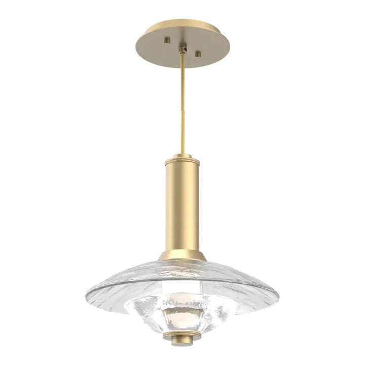 Cirrus Pendant by Hammerton Studio in Gilded Brass with Clear Granite glass (Medium)
