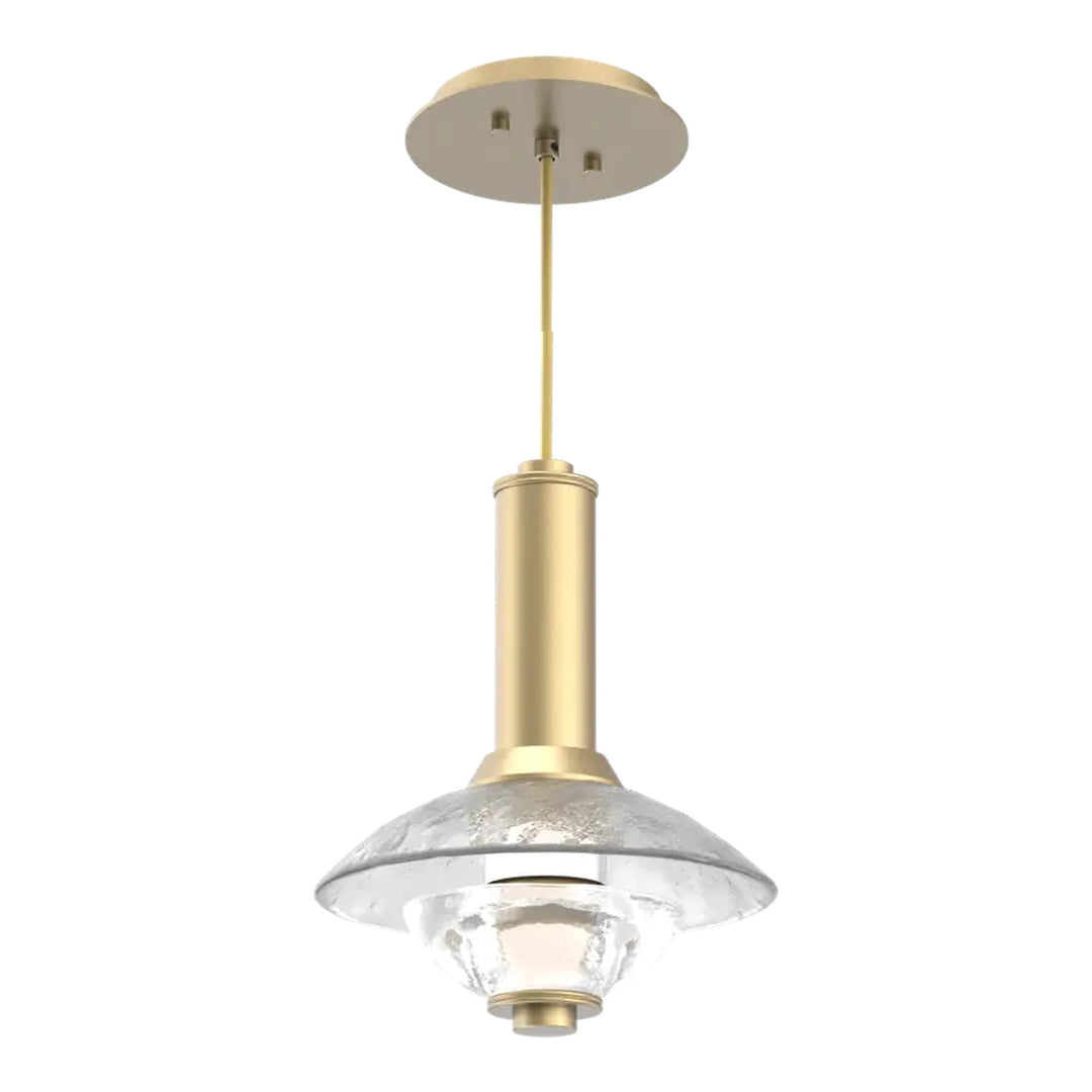 Cirrus Pendant by Hammerton Studio in Gilded Brass with Clear Granite glass (Small)