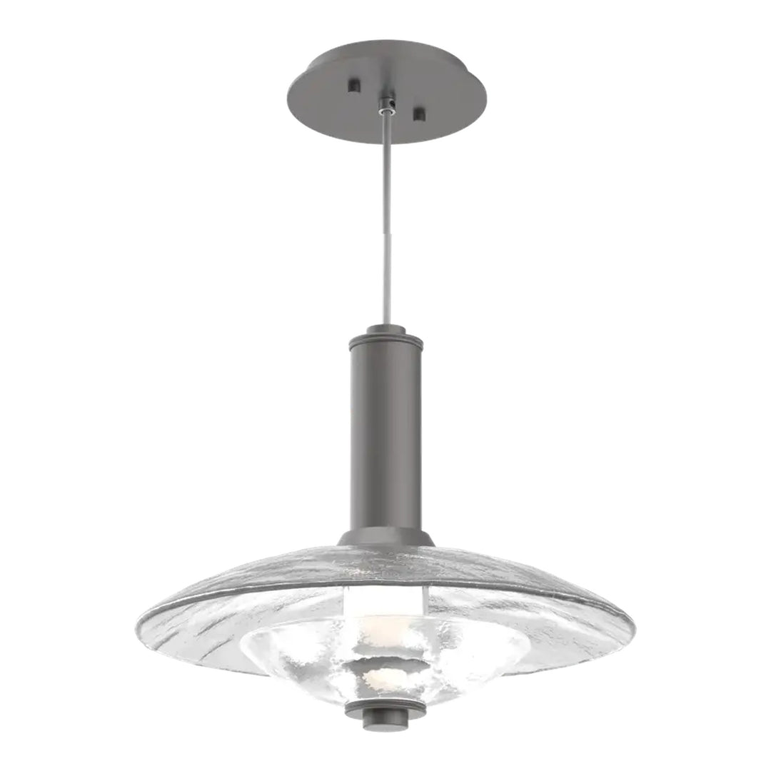 Cirrus Pendant by Hammerton Studio in Graphite with Clear Granite glass (Large)