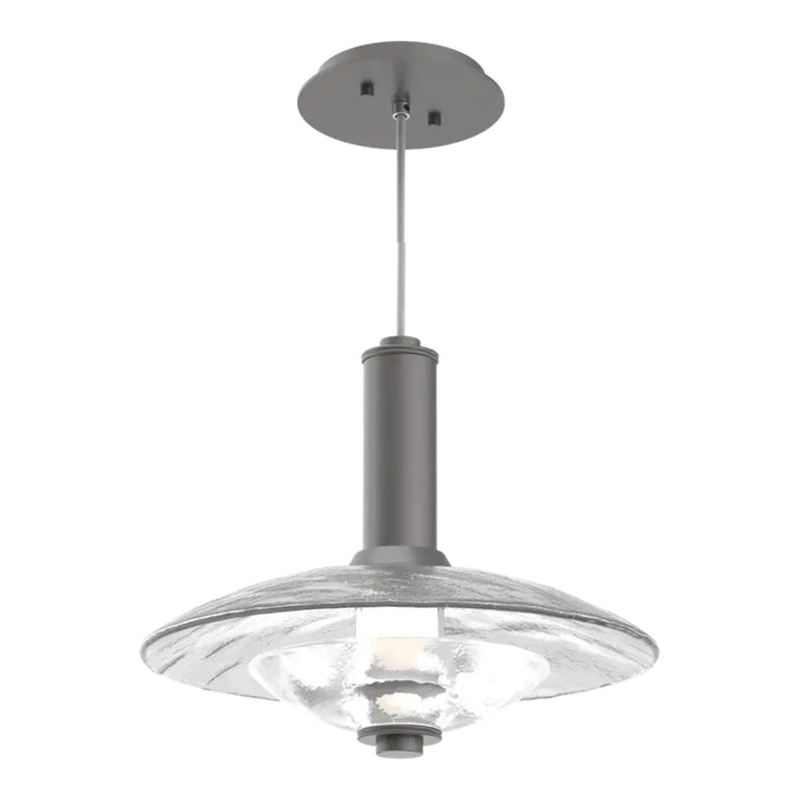 Cirrus Pendant by Hammerton Studio in Graphite with Clear Granite glass (Large)