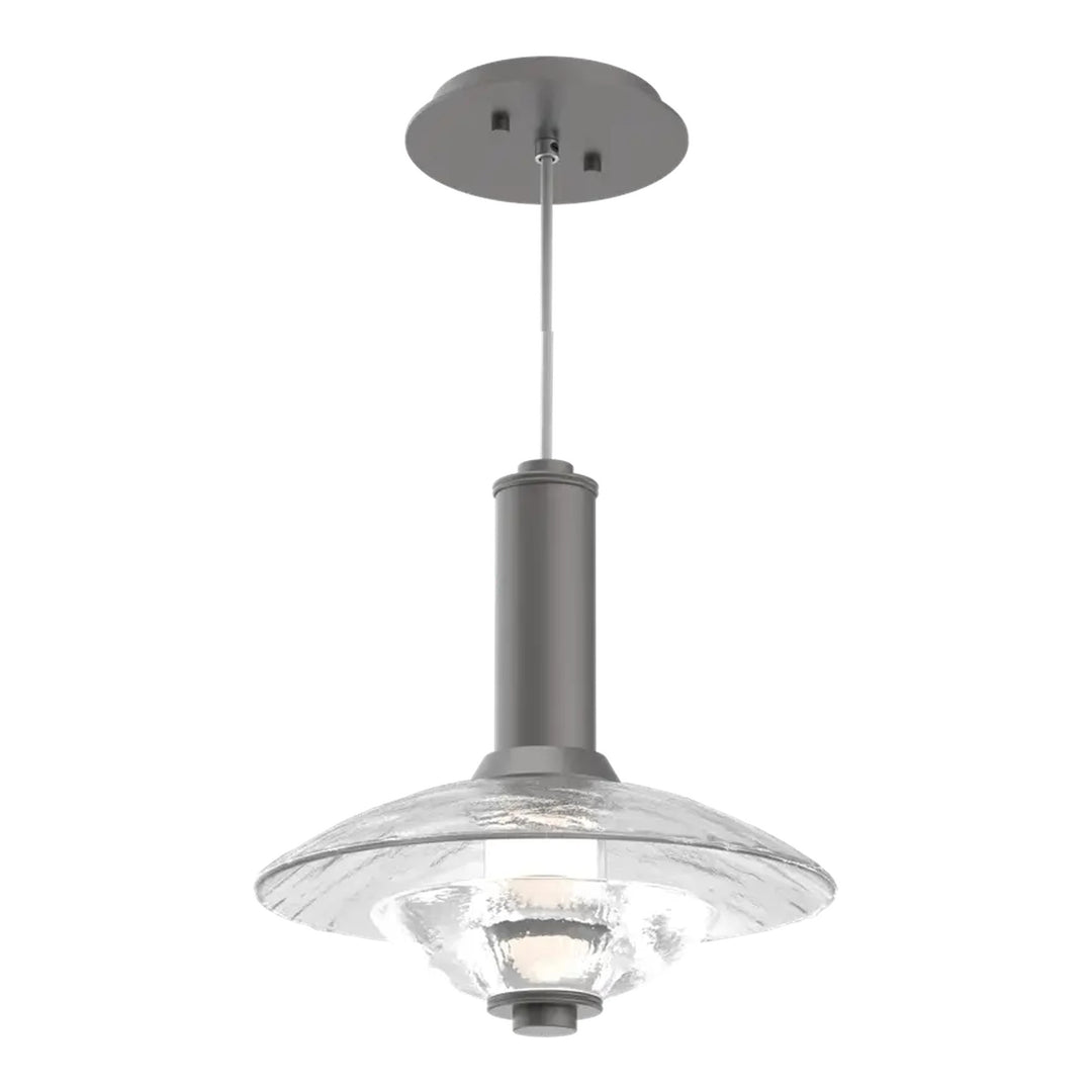 Cirrus Pendant by Hammerton Studio in Graphite with Clear Granite glass (Medium)