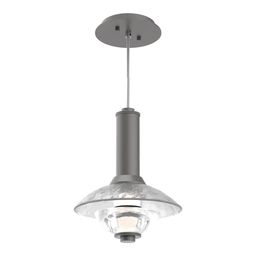 Cirrus Pendant by Hammerton Studio in Graphite with Clear Granite glass (Small)