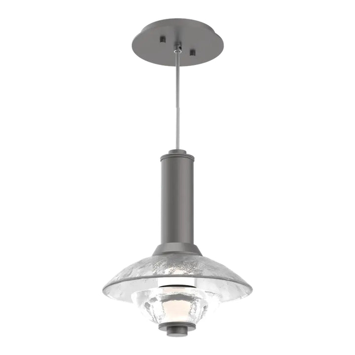 Cirrus Pendant by Hammerton Studio in Graphite with Clear Granite glass (Small)