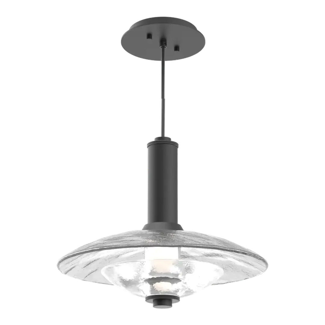 Cirrus Pendant by Hammerton Studio in Matte Black with Clear Granite glass (Large)