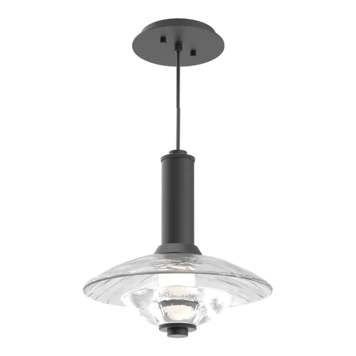 Cirrus Pendant by Hammerton Studio in Matte Black with Clear Granite glass (Medium)