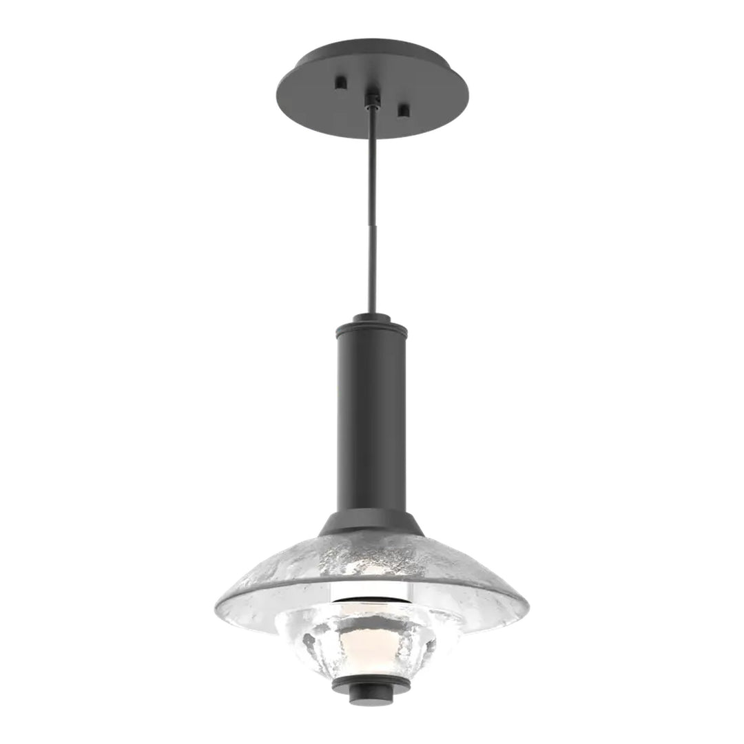 Cirrus Pendant by Hammerton Studio in Matte Black with Clear Granite glass (Small)