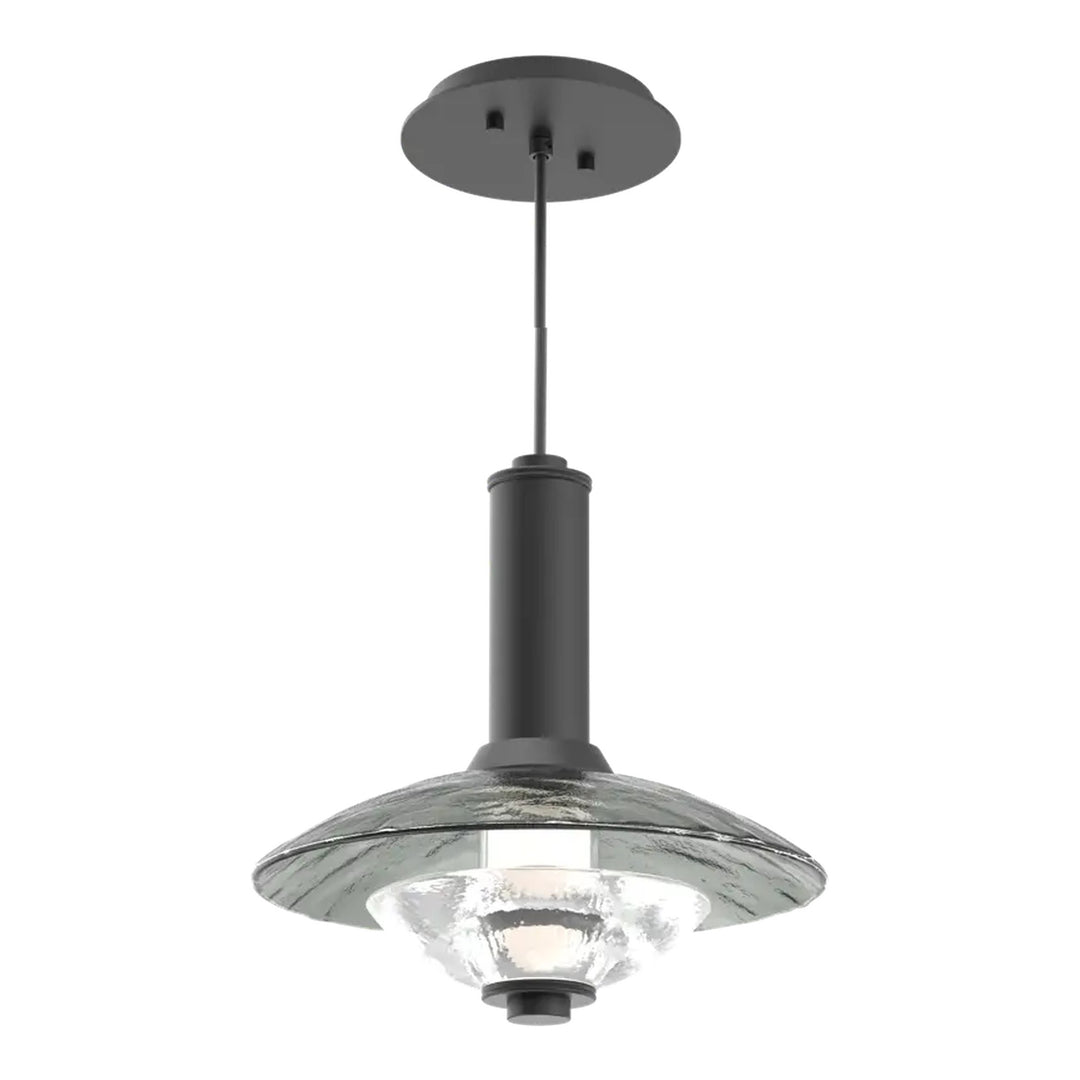 Cirrus Pendant by Hammerton Studio in Matte Black with Smoke Granite glass